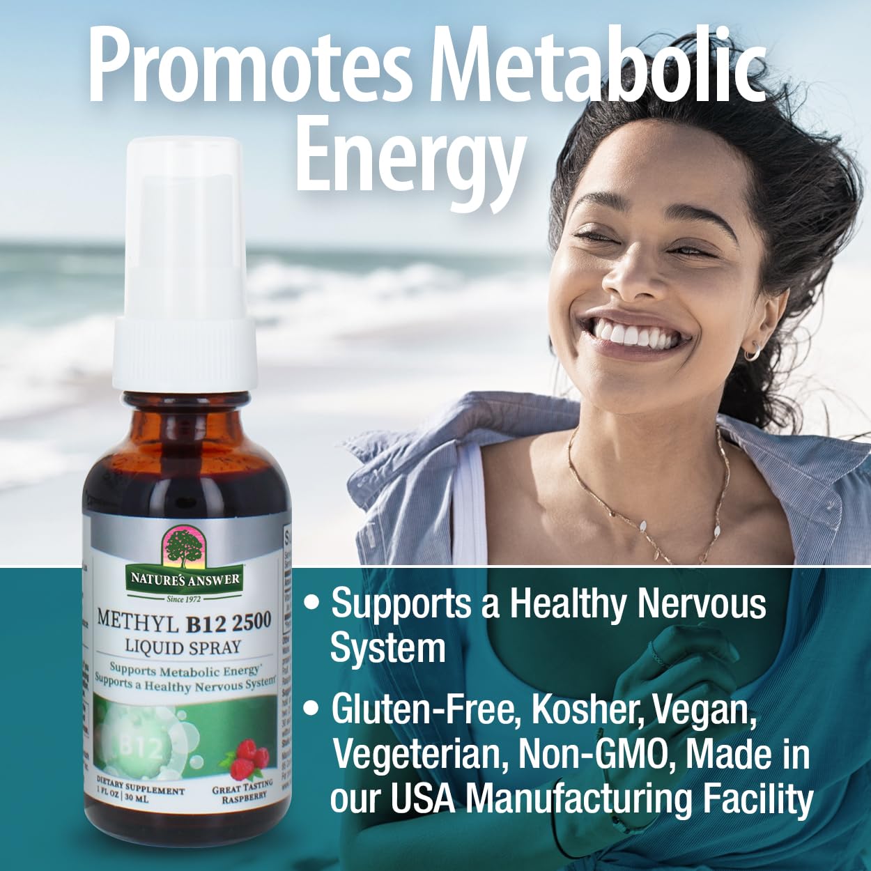 Foto 4 pulgar | Spray De Vitamina B12 Nature's Answer, Metil B12, 2500 Mcg - Venta Internacional.