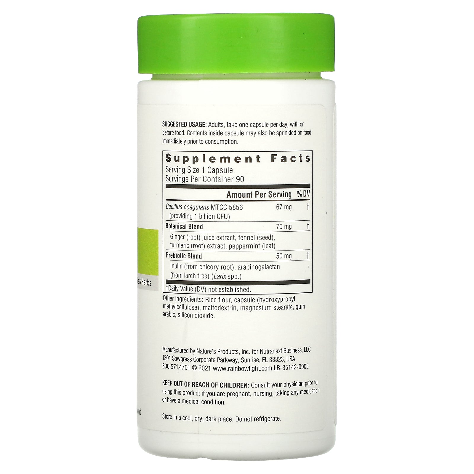 Foto 3 pulgar | Suplemento Rainbow Light Probioactive 1000 Millones De 90 Cápsulas - Venta Internacional.