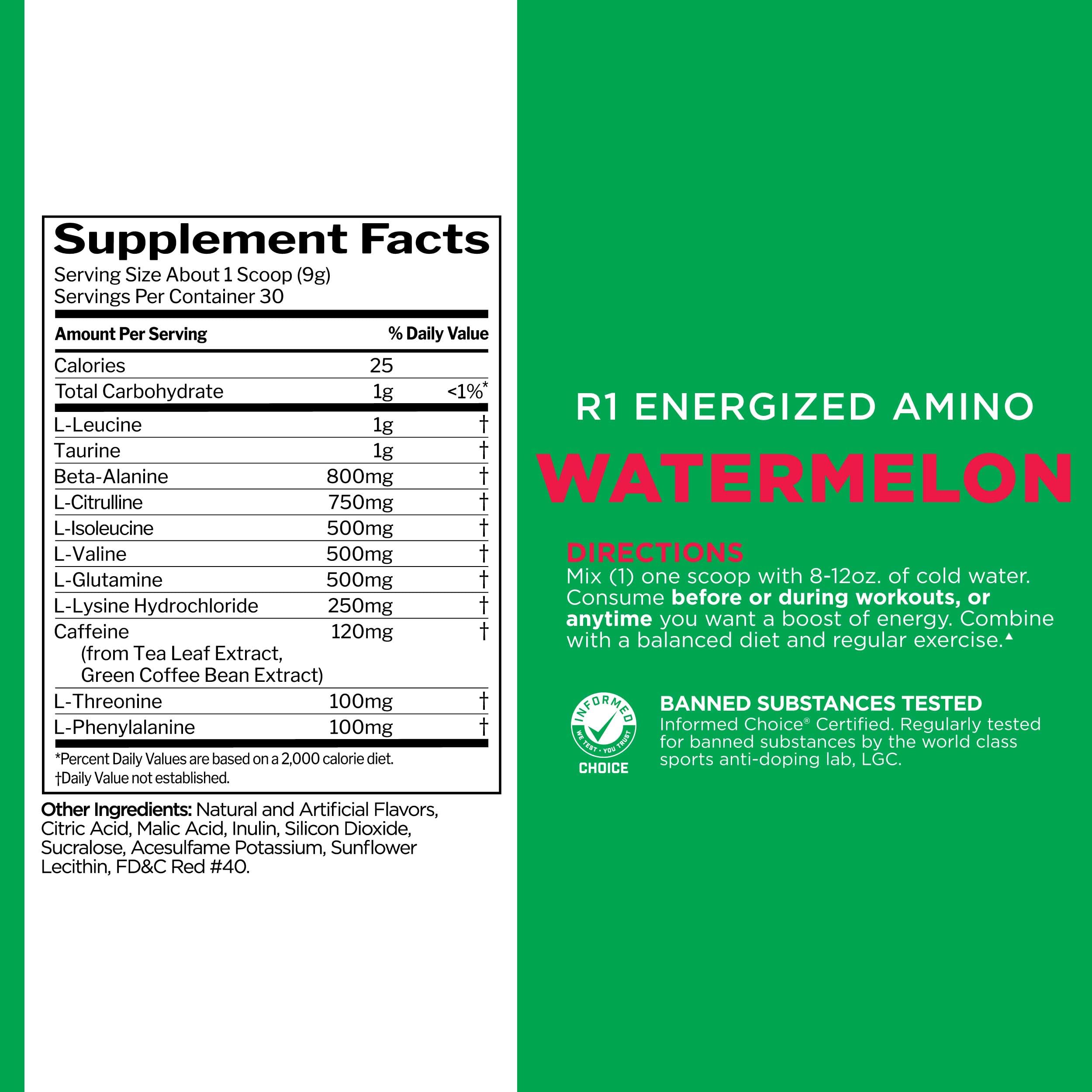 Foto 7 pulgar | Regla De Suplemento 1: Proteínas, Amino, Sandía Energizada, 30 Porciones - Venta Internacional.