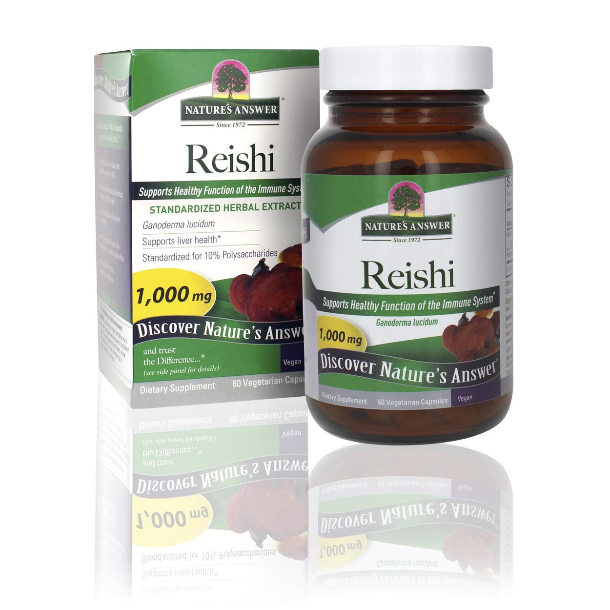 Foto 2 pulgar | Suplemento Nature's Answer Reishi Mushroom 60 Cápsulas - Venta Internacional.