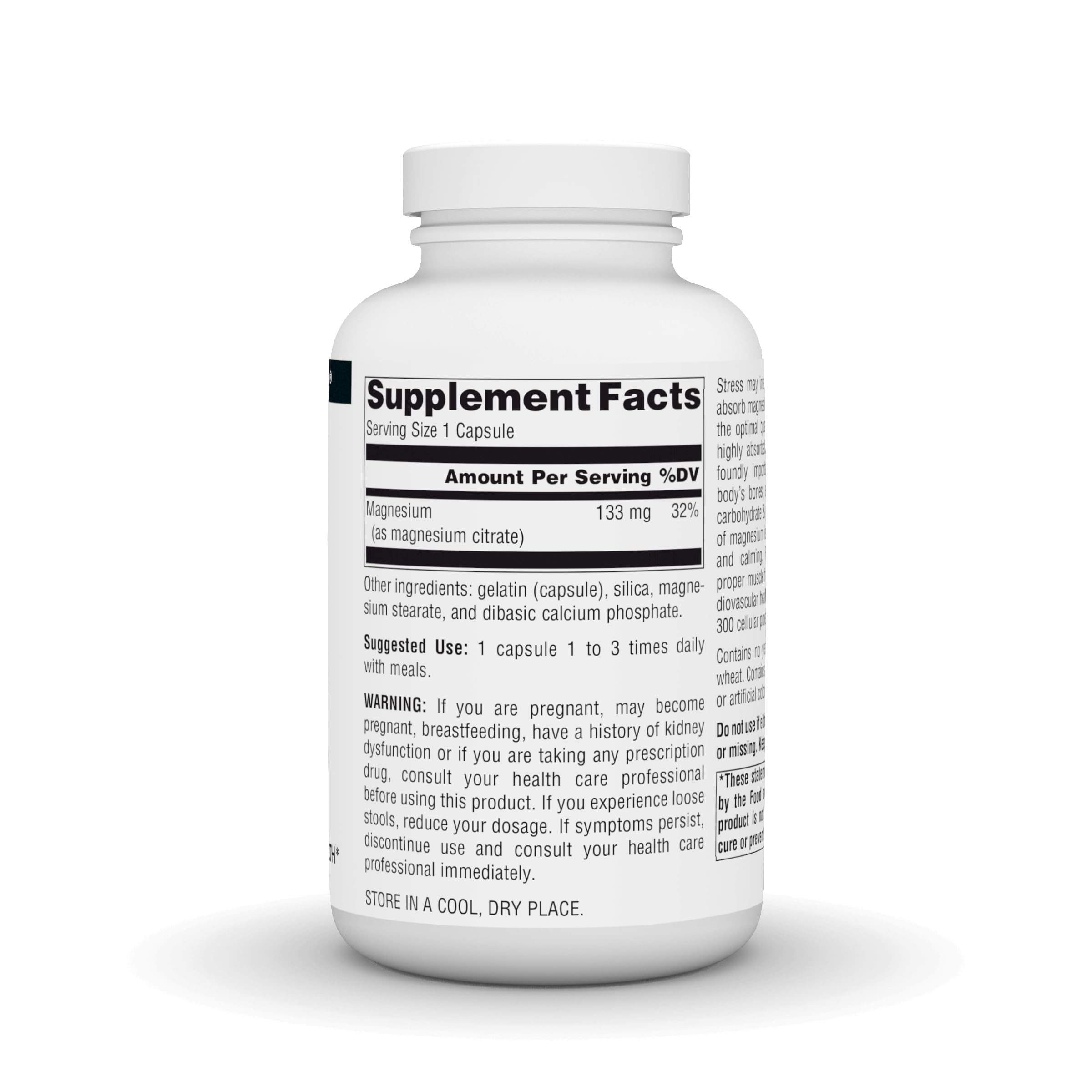 Foto 3 pulgar | Citrato De Magnesio Supplement Source Naturals 133 Mg - 180 Cápsulas - Venta Internacional.