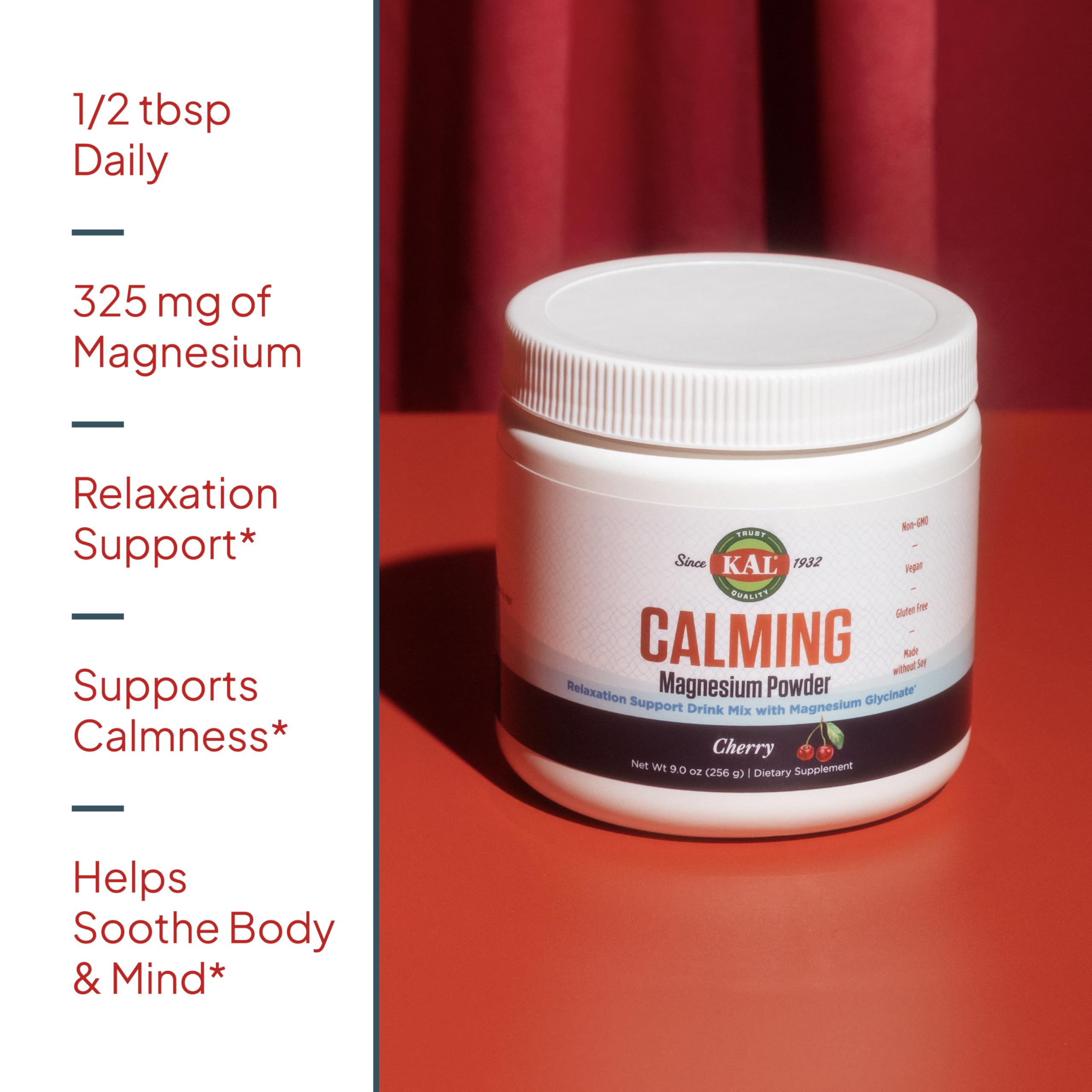 Foto 4 | Suplemento De Magnesio Kal En Polvo Calmante Sabor A Cereza 250 Ml - Venta Internacional.