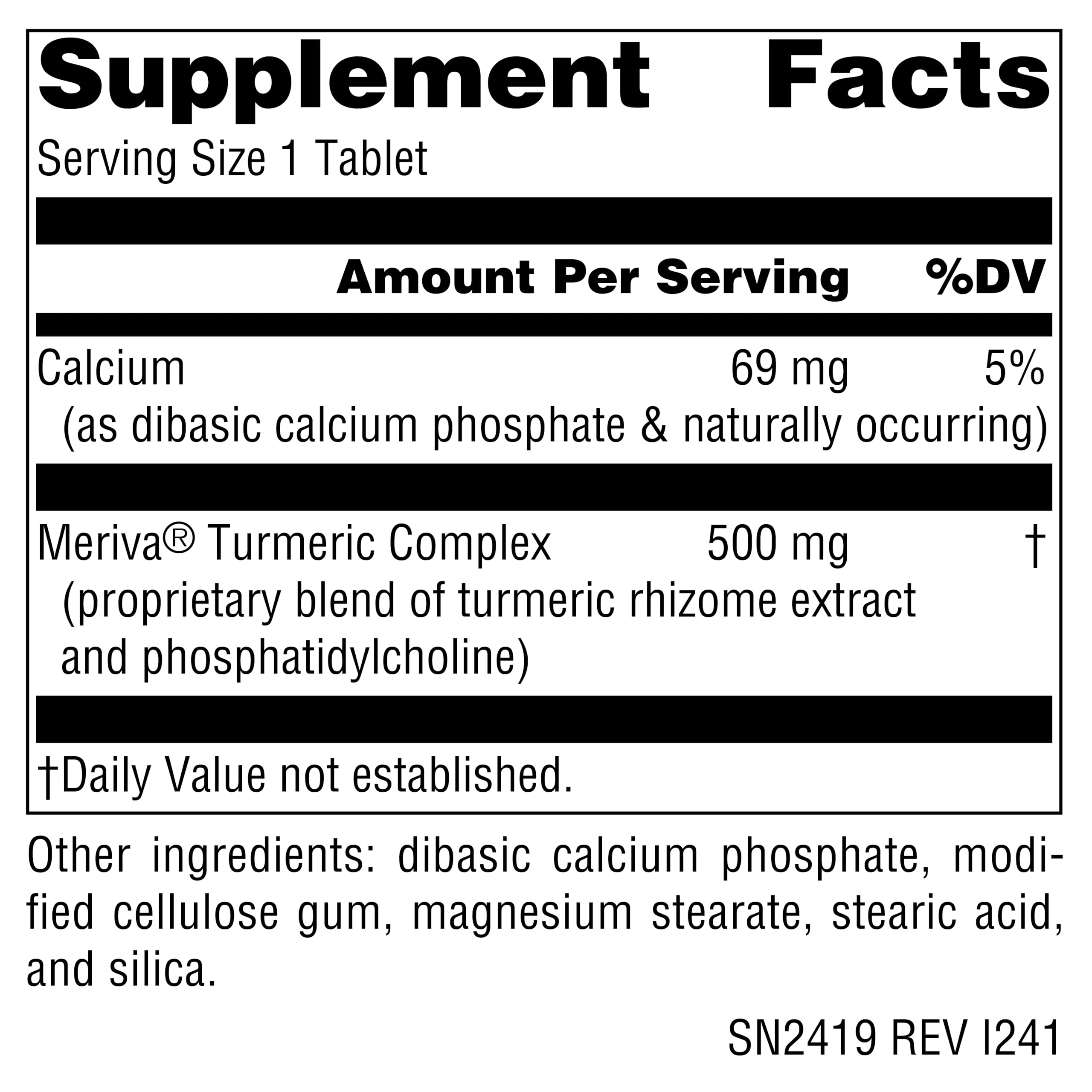 Foto 5 pulgar | Suplemento De Cúrcuma Source Naturals Con Meriva 500 Mg - 30 Comprimidos - Venta Internacional.