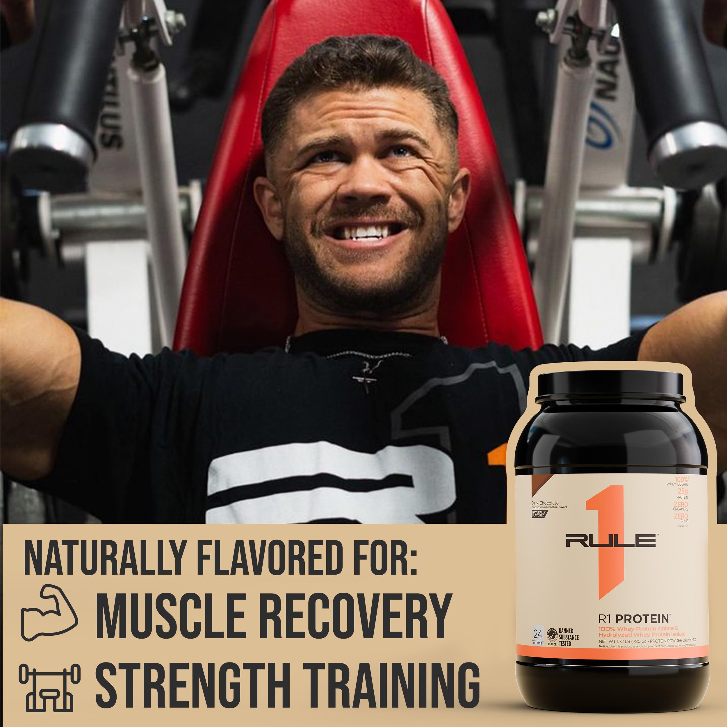 Foto 4 | Proteína En Polvo Rule 1 Proteins R1 Con Sabor Natural, 1.7 Libras - Venta Internacional.