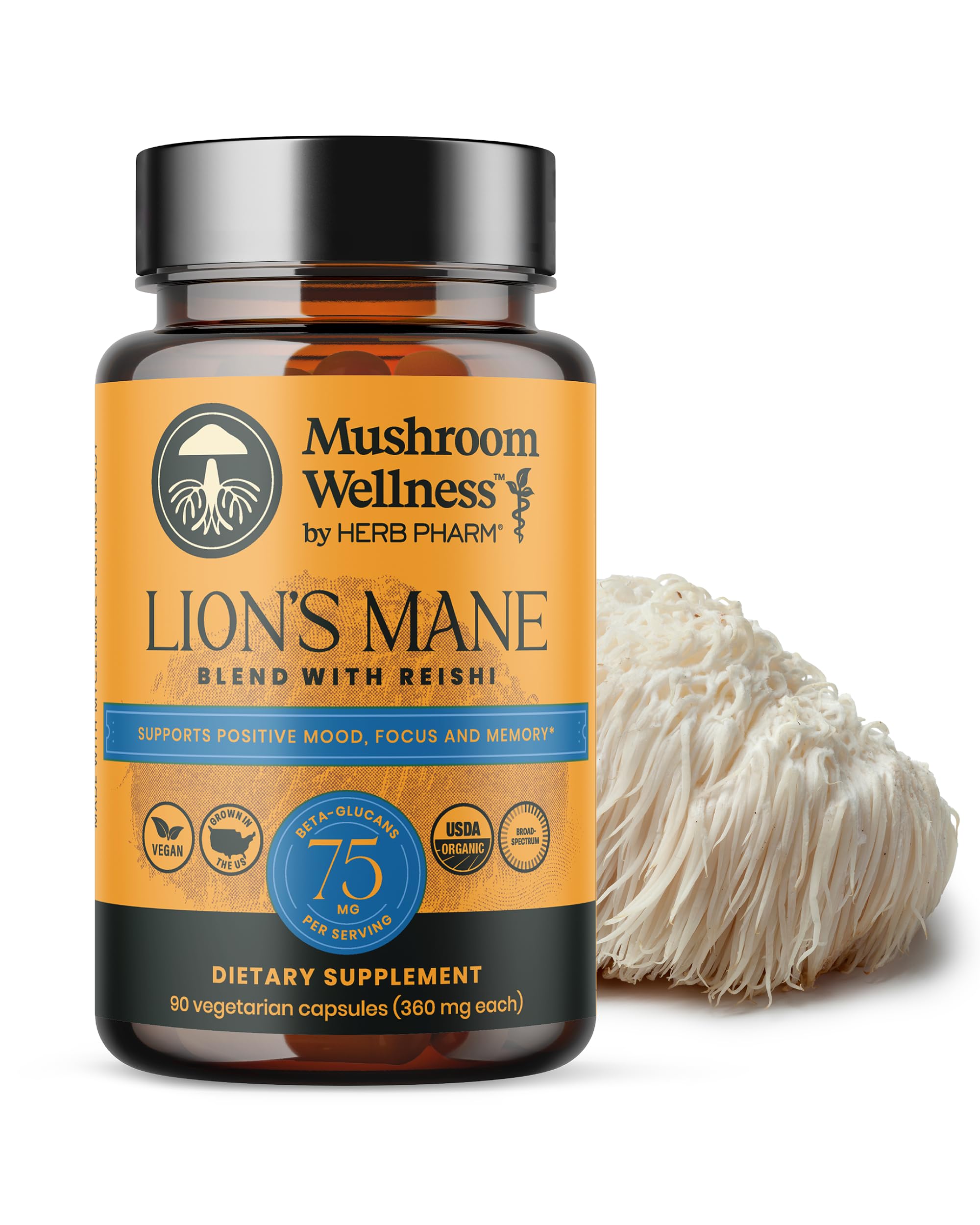 Foto 2 pulgar | Suplemento Herb Pharm Mushroom Wellness Lion's Mane Con Reishi - Venta Internacional.