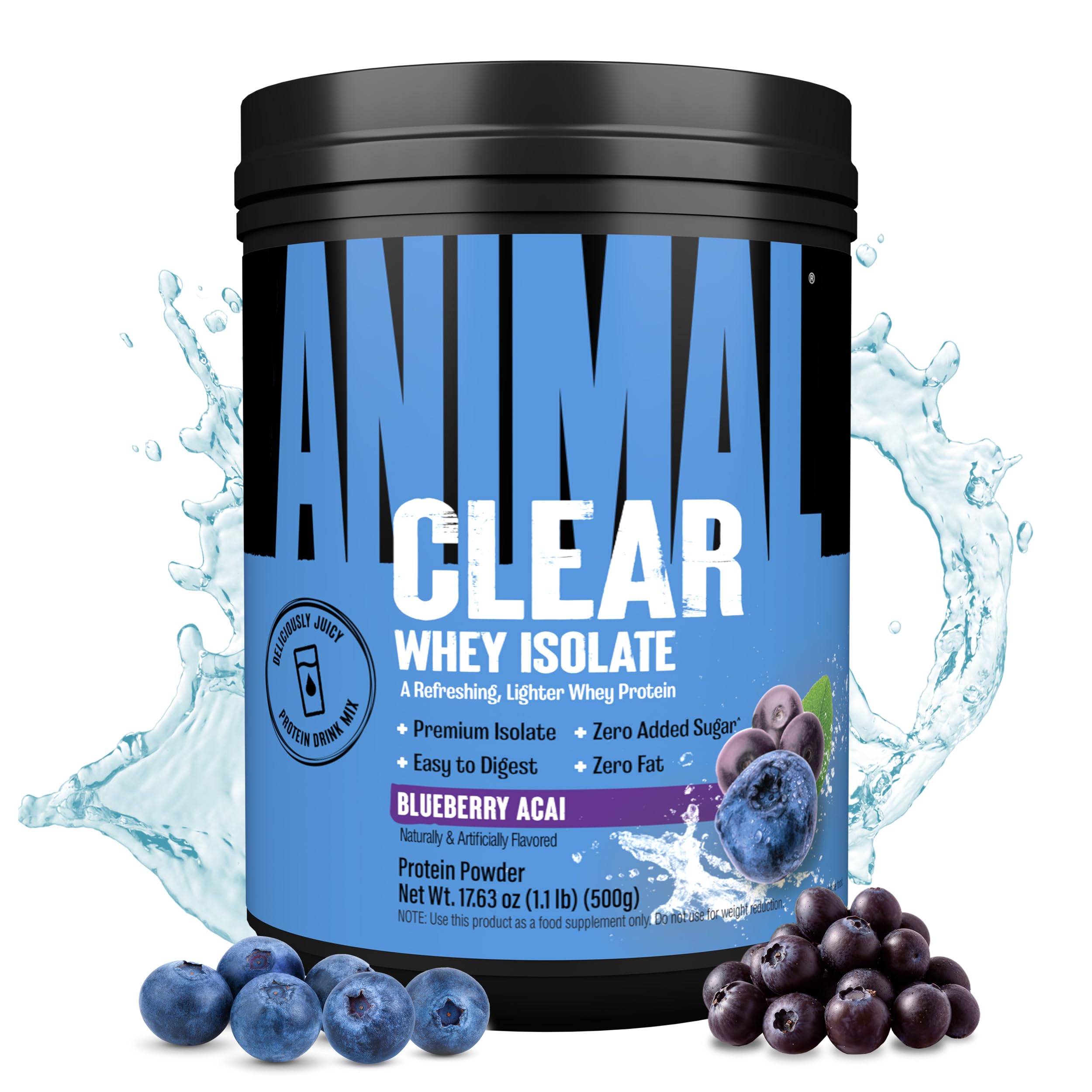 Foto 2 pulgar | Proteína En Polvo Animal Clear Whey Isolate Blueberry Acai 500 G - Venta Internacional.