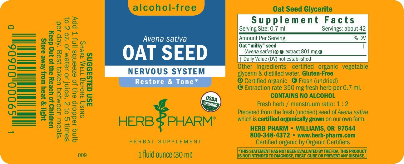 Foto 8 pulgar | Glicerita De Semillas De Avena Herb Pharm, 30 Ml, Sin Alcohol, Orgánica - Venta Internacional.