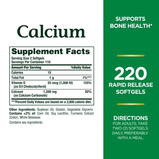 Foto 2 | Complementa Nature's Bounty Calcium 1200 Mg Con 1000 Ui De Vitamina D3 - Venta Internacional.