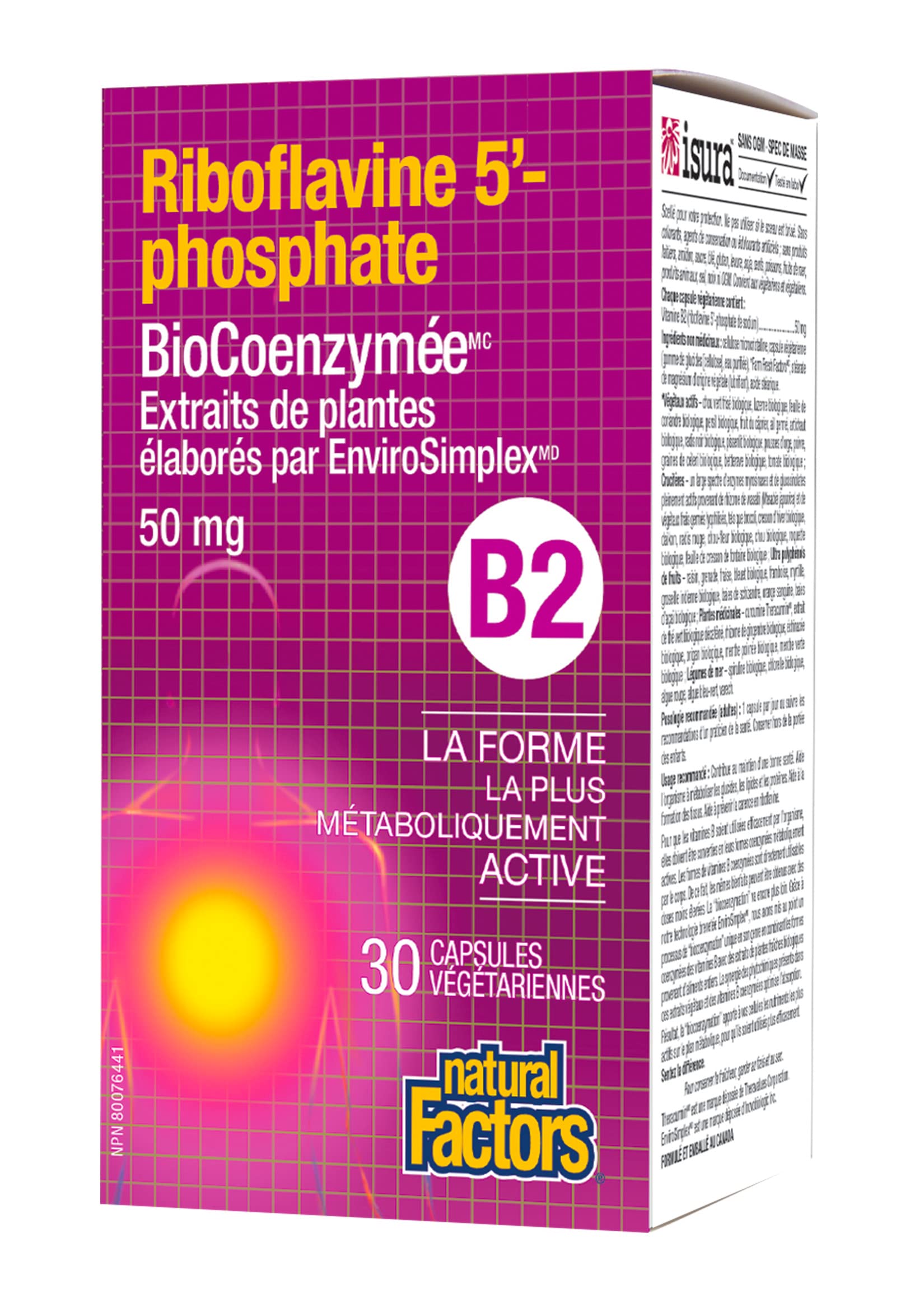Foto 4 pulgar | Suplemento De Riboflavina Biocoenzimática De Natural Factors, 50 Mg - Venta Internacional.