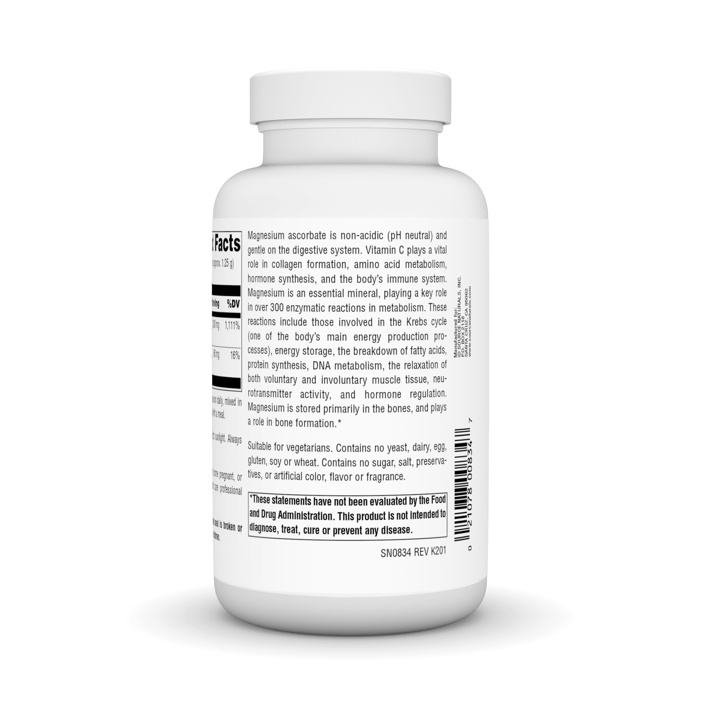 Foto 4 pulgar | Ascorbato De Magnesio Supplement Source Naturals 240 Ml - Venta Internacional.