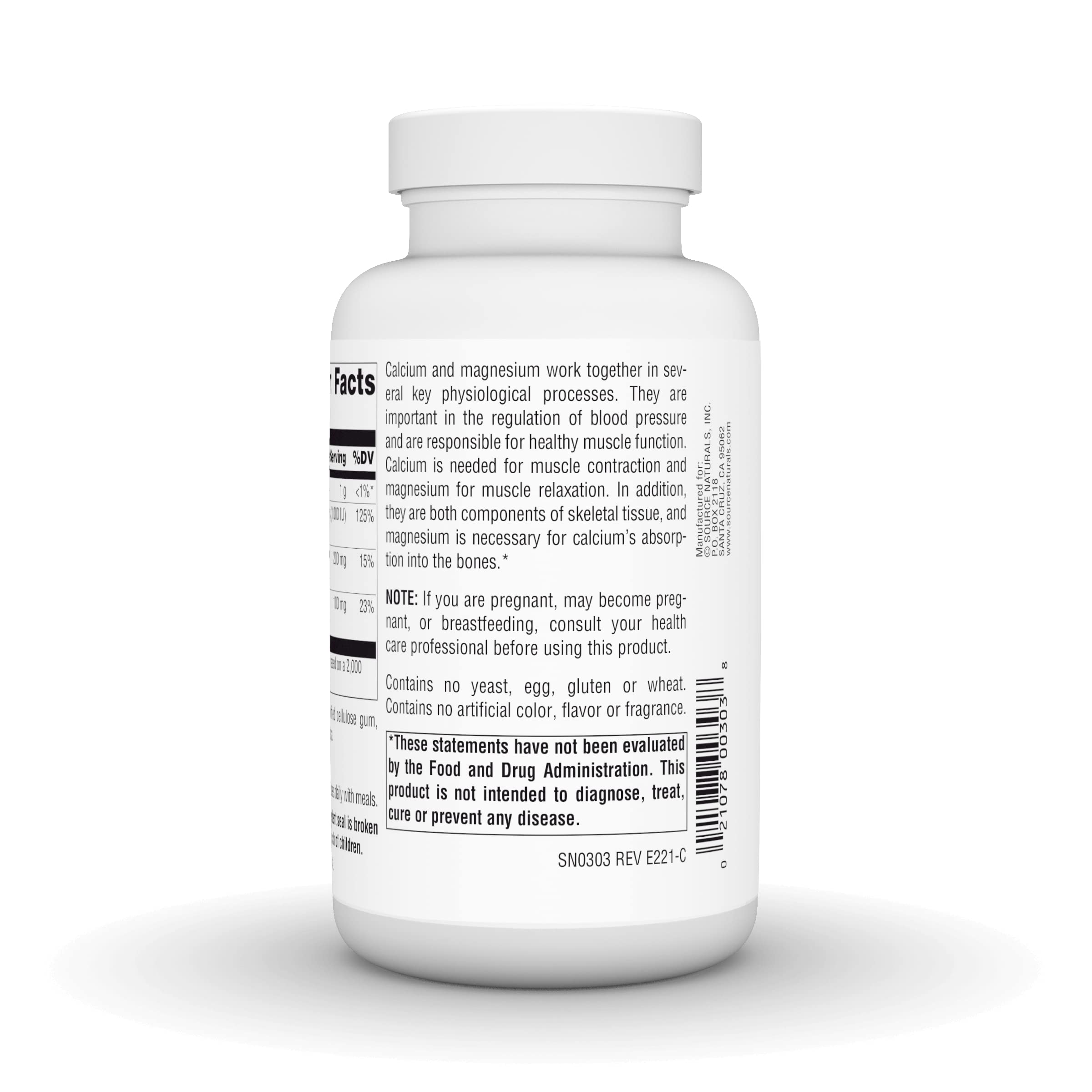 Foto 4 pulgar | Supplement Source Naturals Calcio Y Magnesio 300 Mg +vit D-3 - Venta Internacional.
