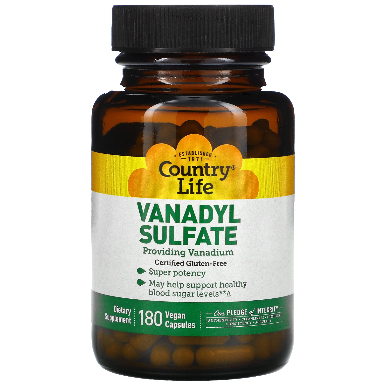Foto 1 | Suplemento Country Life Sulfato De Vanadilo 180 Cápsulas Veganas - Venta Internacional.