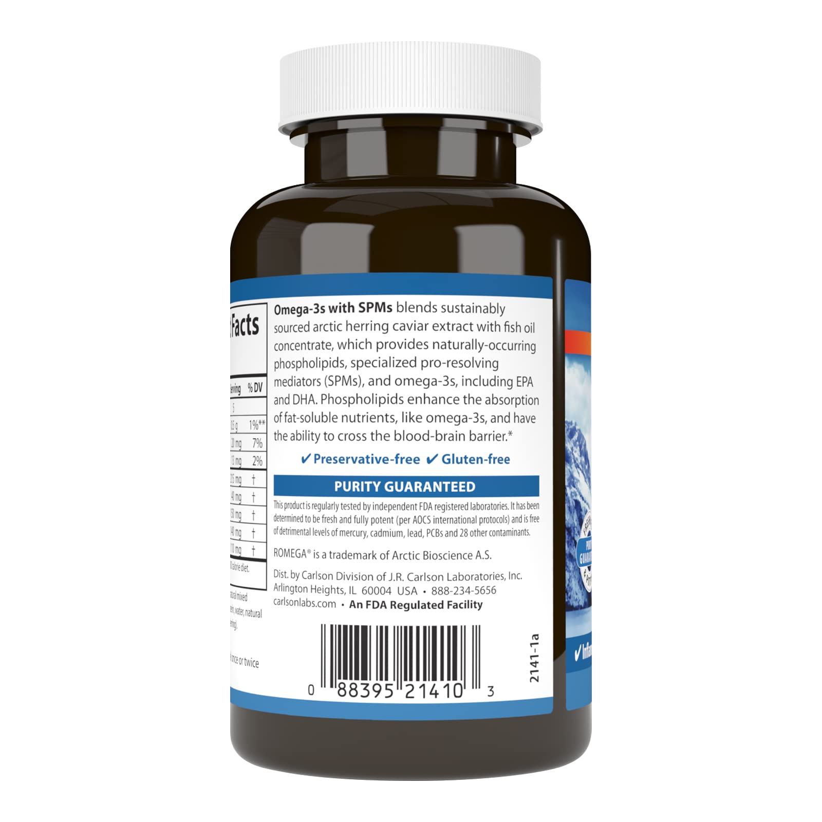 Foto 3 | Complemente Los Omega-3 De Carlson Con Spm, 120 Geles Blandos De Fosfolípidos - Venta Internacional.