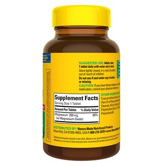 Foto 7 | Suplemento De Óxido De Magnesio Nature Made 250 Mg 200 Comprimidos - Venta Internacional.