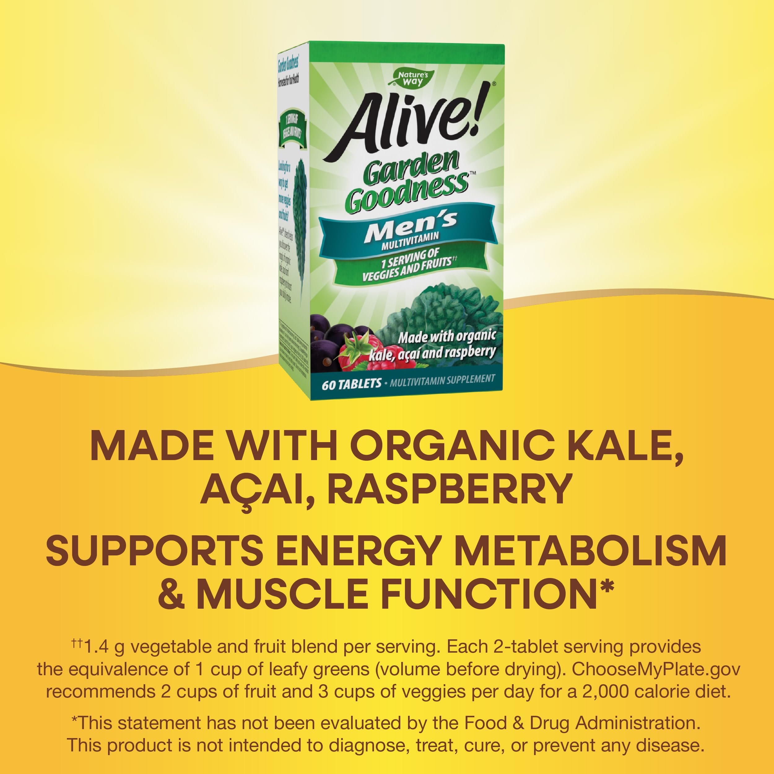Foto 4 pulgar | ¡multivitamínico Nature's Way Alive! Garden Goodness Men 60 Comprimidos - Venta Internacional.
