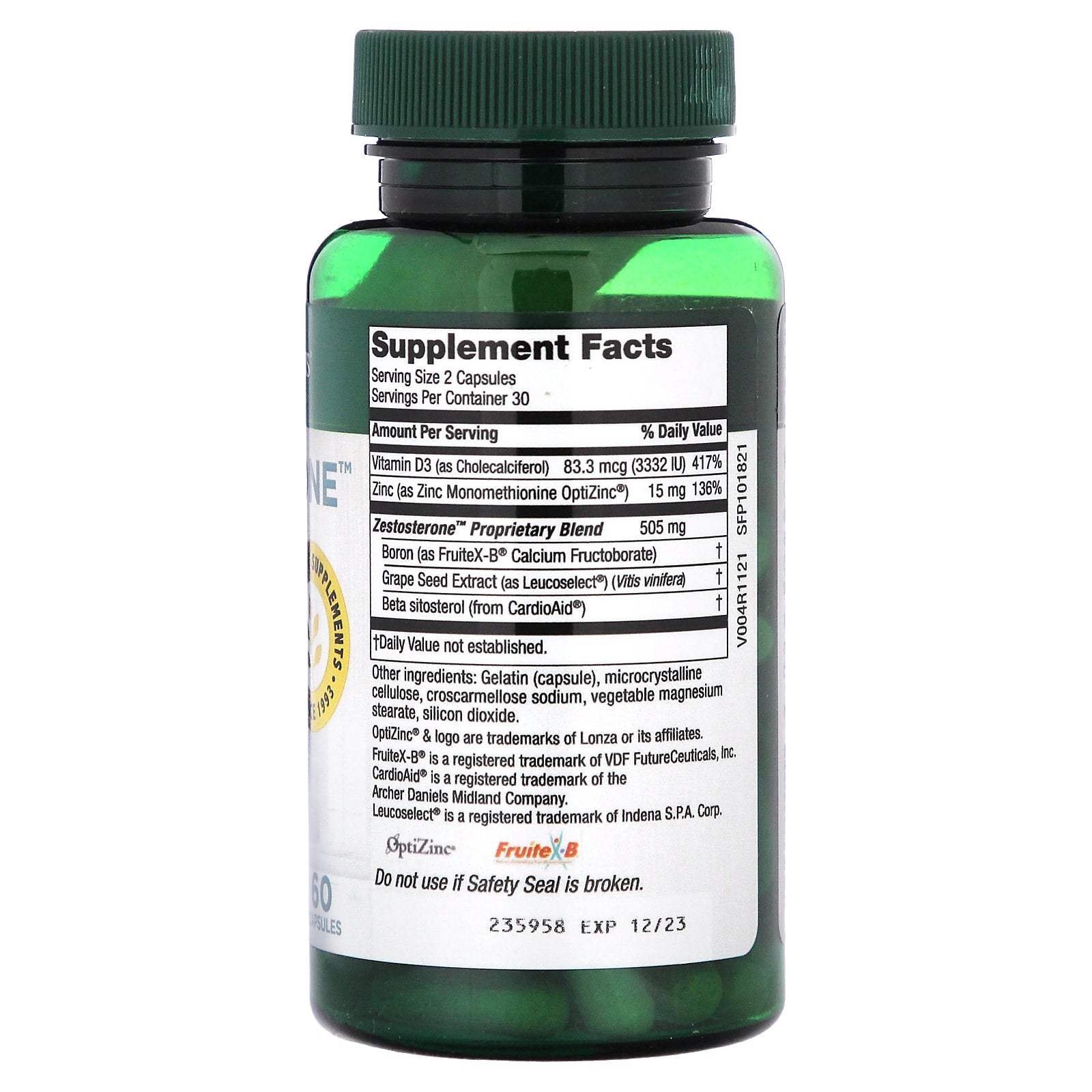 Foto 3 pulgar | Supplement Purity Products Con Zestosterona, 60 Cápsulas - Venta Internacional.