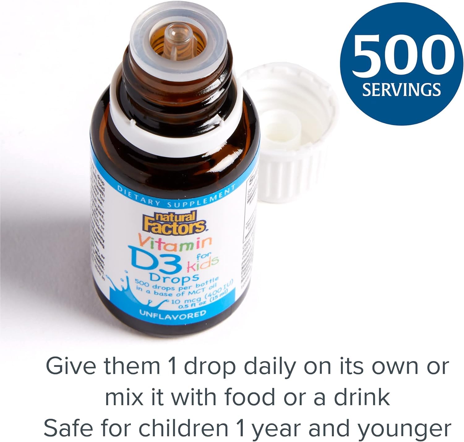 Foto 5 | Gotas De Vitamina D3 Natural Factors 400 Ui (10 Mcg) Para Niños, 15 Ml - Venta Internacional.