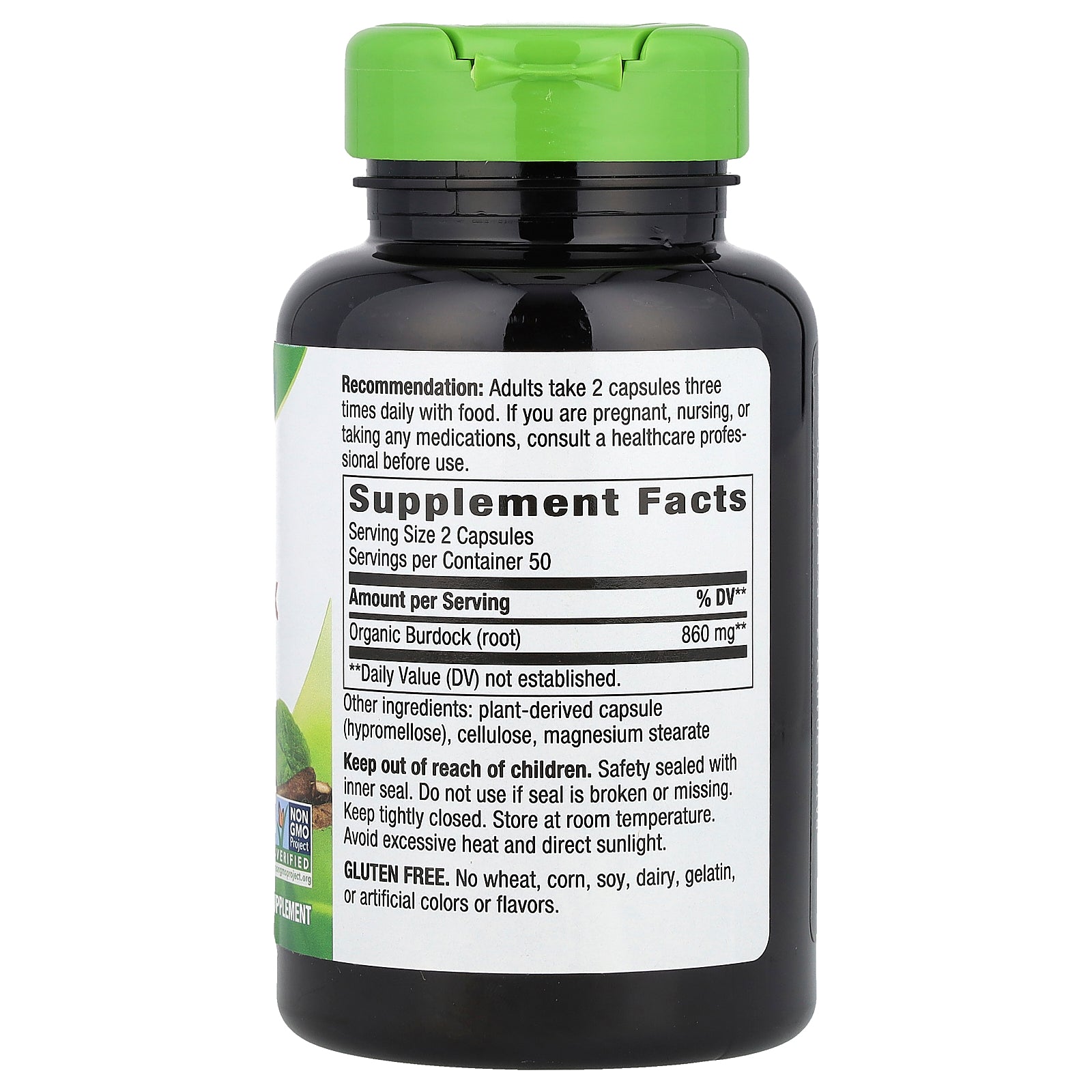 Foto 2 | Suplemento Nature's Way De Raíz De Bardana 100 Cápsulas Veganas - Venta Internacional.
