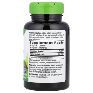 Foto 2 | Suplemento Nature's Way De Raíz De Bardana 100 Cápsulas Veganas - Venta Internacional.