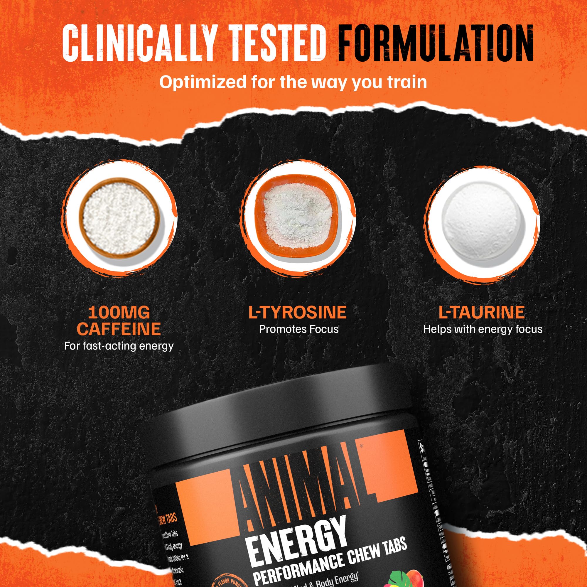 Foto 5 | Energy Chews Animal Energy De Acción Rápida Con Cafeína Mango - Venta Internacional.