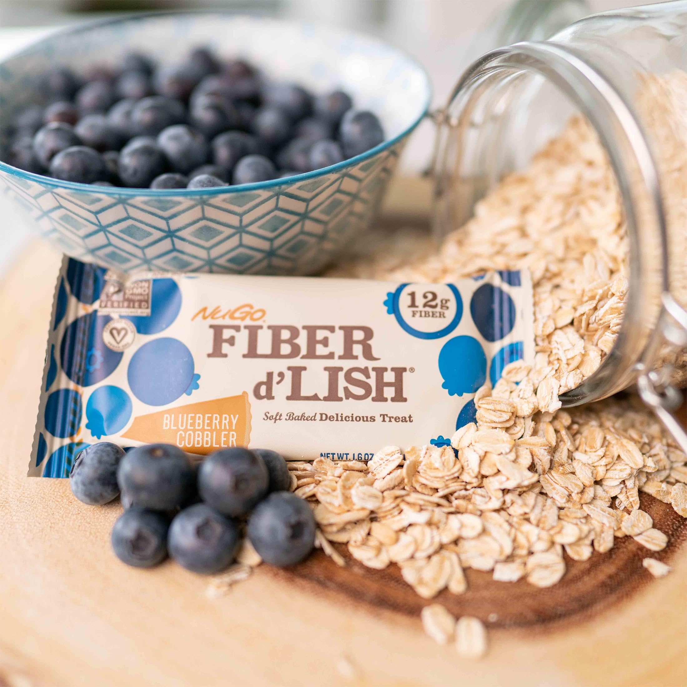 Foto 5 | Fiber Bar Nugo Fiber D'lish Blueberry Cobbler 12 G Con Alto Contenido De Fibra - Venta Internacional.