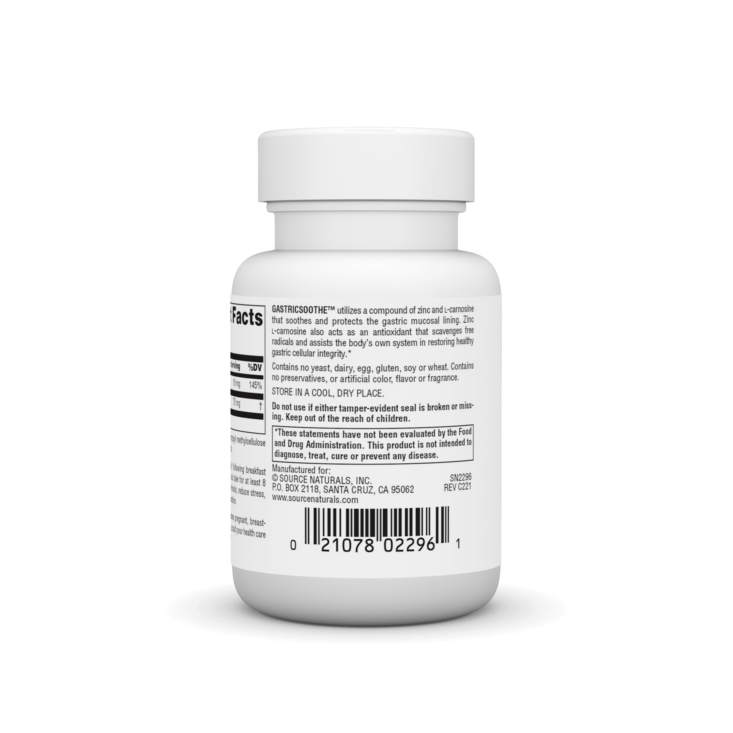 Foto 4 pulgar | Supplement Source Naturals Gastricsoothe Zinc L Carnosina 60 Cápsulas - Venta Internacional.