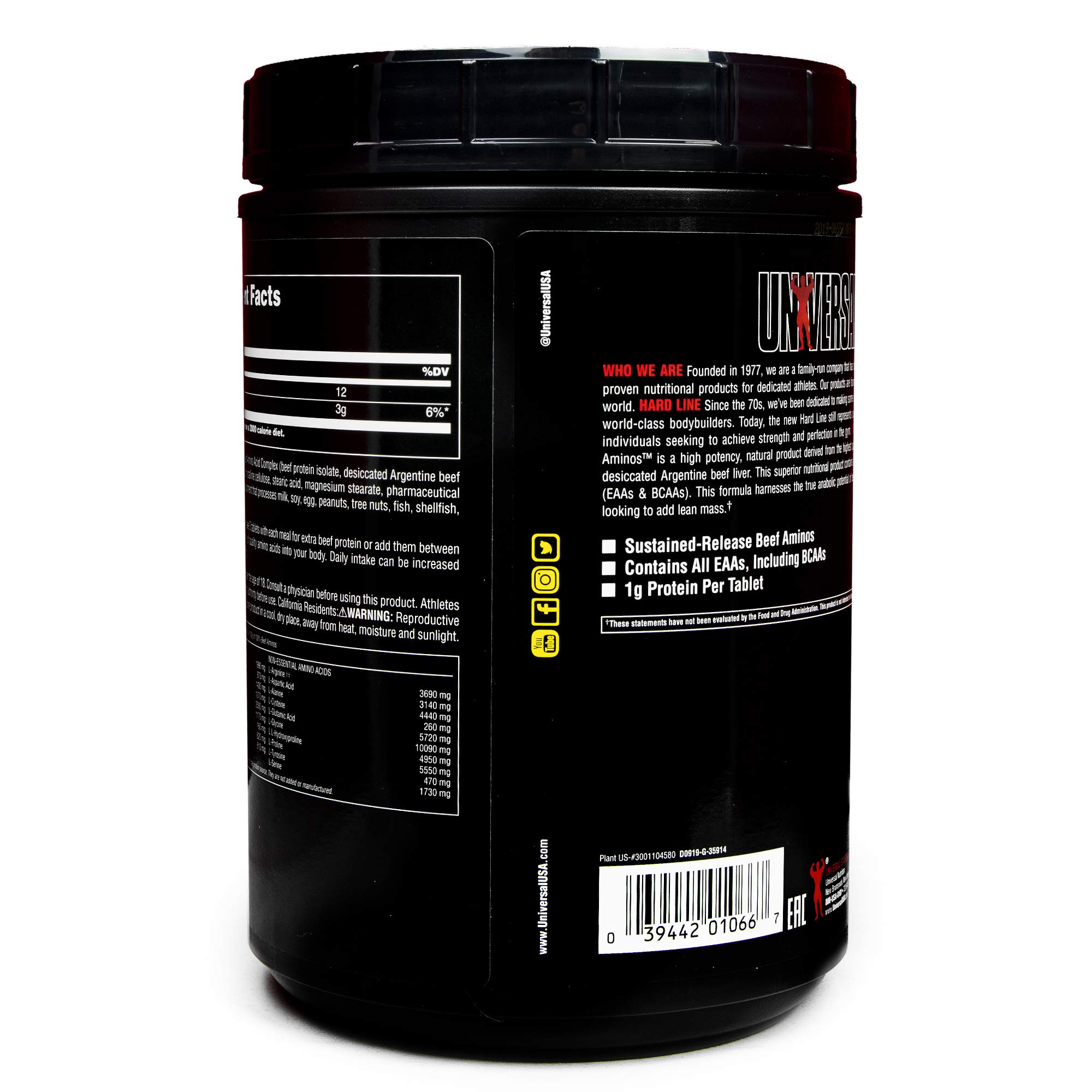 Foto 5 pulgar | Suplemento Universal Nutrition 100% Beef Aminos 400 Comprimidos - Venta Internacional.