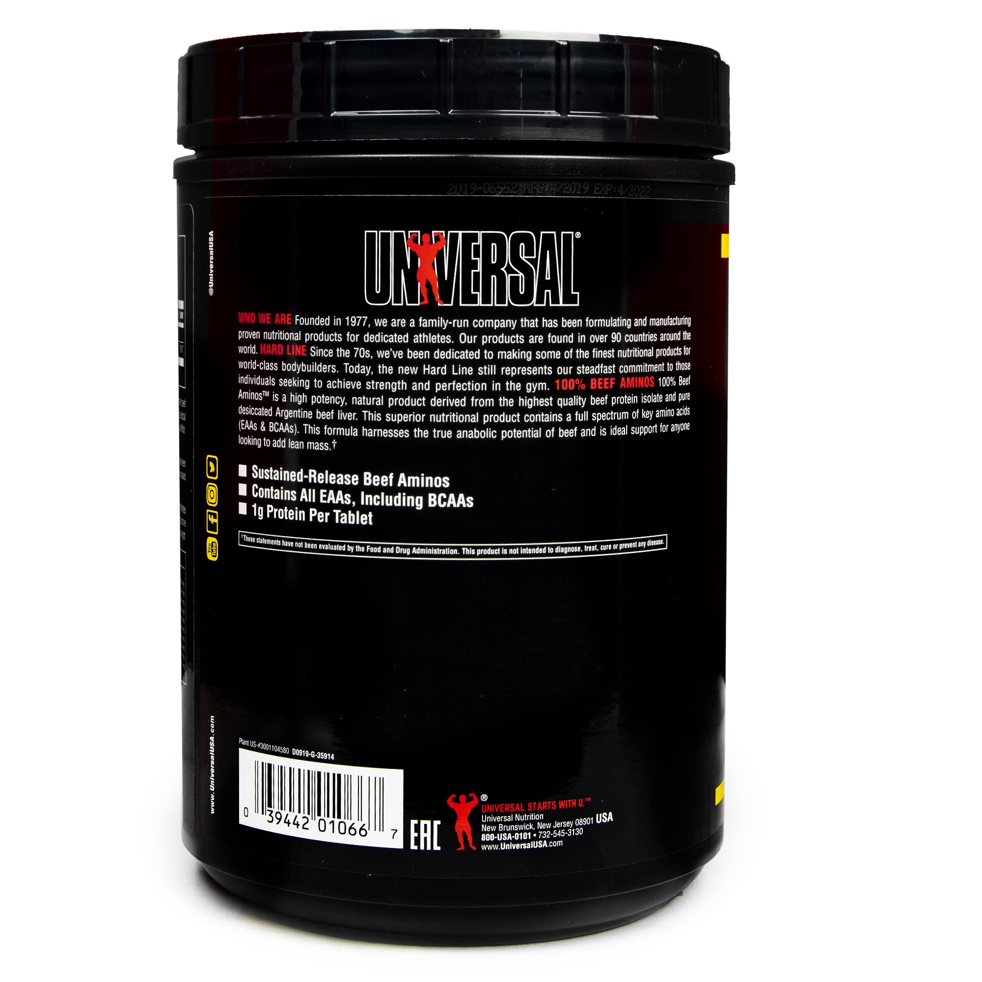 Foto 6 pulgar | Suplemento Universal Nutrition 100% Beef Aminos 400 Comprimidos - Venta Internacional.