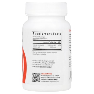 Foto 2 | Suplemento Seeking Health Ácido Folínico 800 Mcg 60 Pastillas - Venta Internacional.