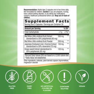Foto 5 | Suplemento De Resveratrol Nature's Way 60 Mg 60 Cápsulas Vegano - Venta Internacional.