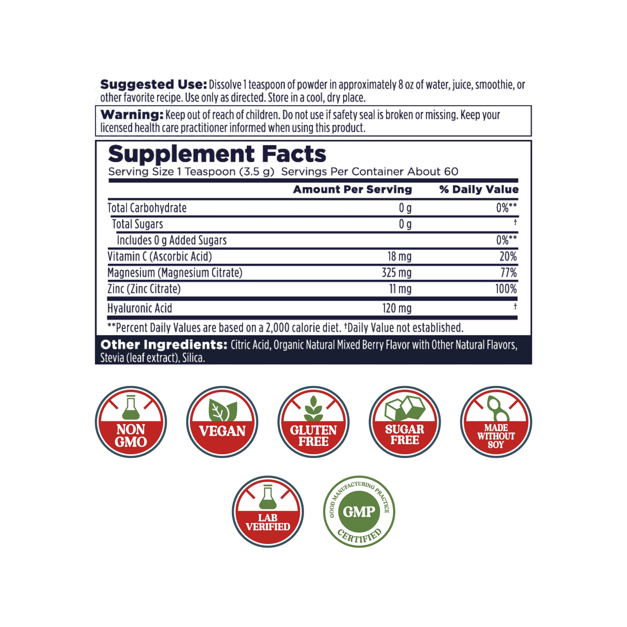 Foto 3 pulgar | Suplemento Kal Radiant Magnesium Powder Mixed Berry 215 Ml - Venta Internacional.
