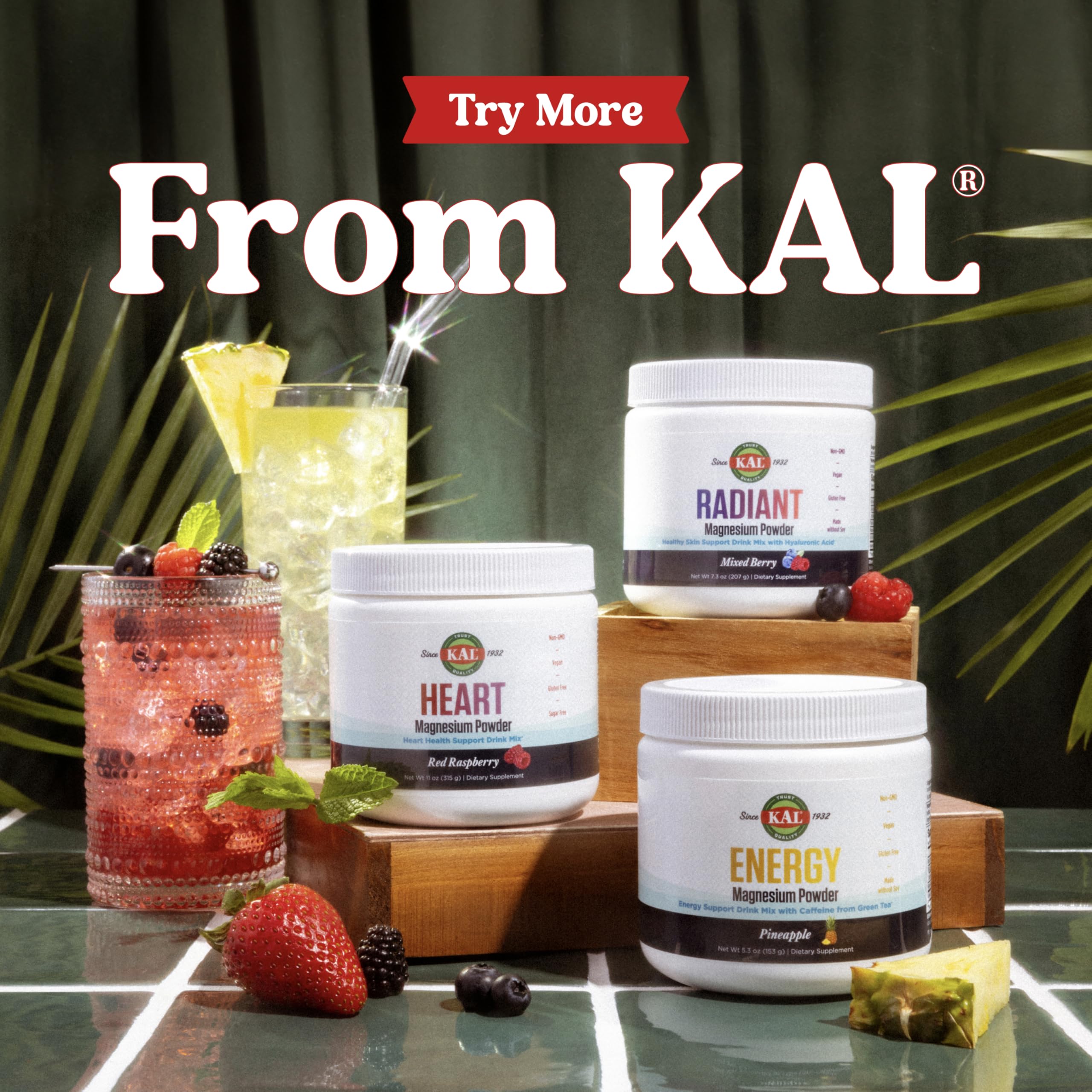 Foto 5 | Suplemento Kal Radiant Magnesium Powder Mixed Berry 215 Ml - Venta Internacional.