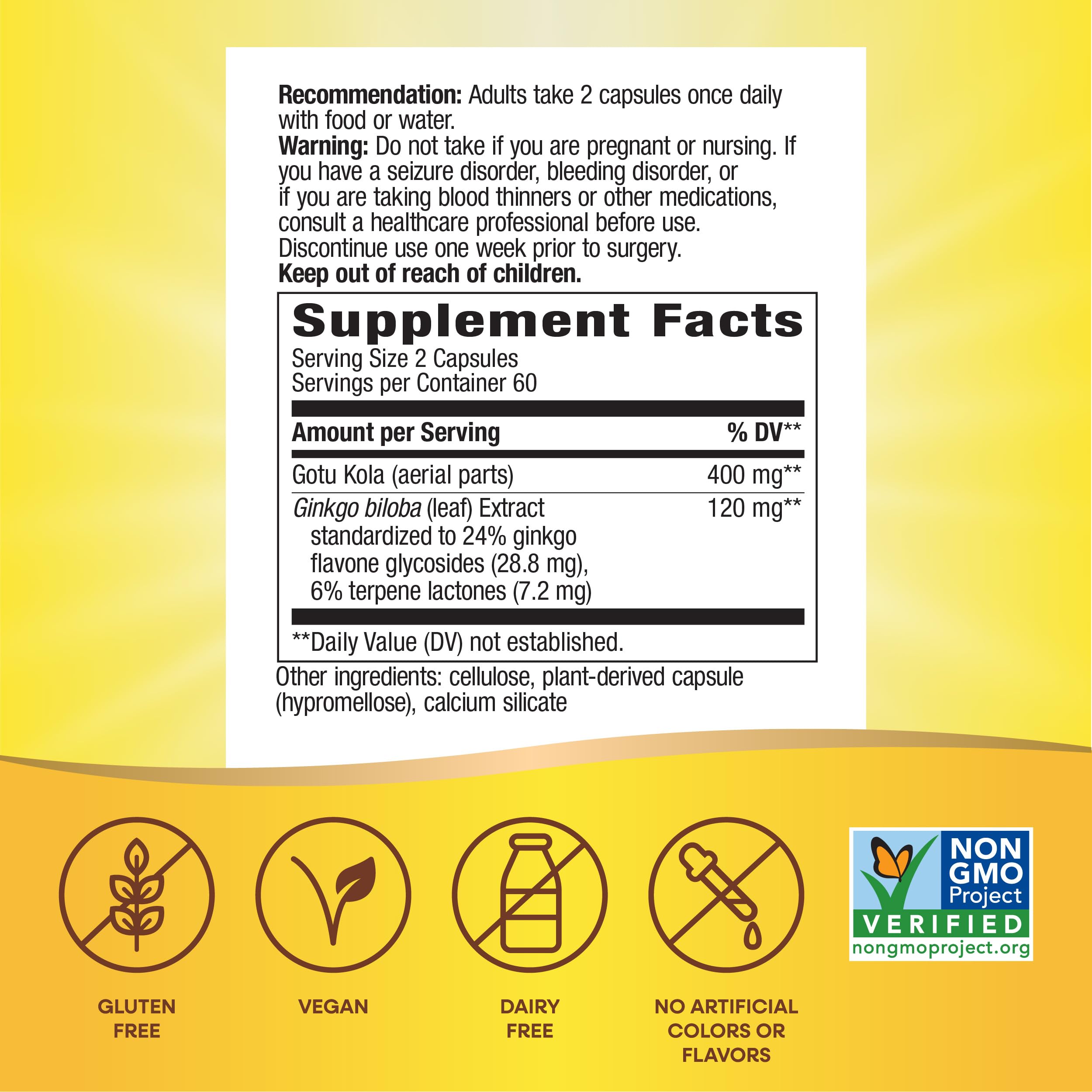 Foto 6 pulgar | Suplemento De Extracto Premium De Ginkgo De Nature's Way 120 Cápsulas - Venta Internacional.