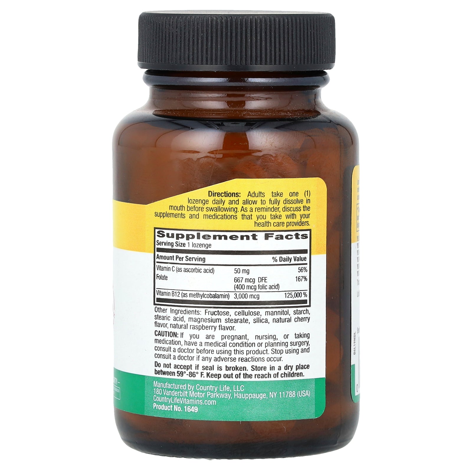 Foto 3 pulgar | Suplemento Country Life Methyl B12 De 3000 Mcg, 120 Pastillas - Venta Internacional.
