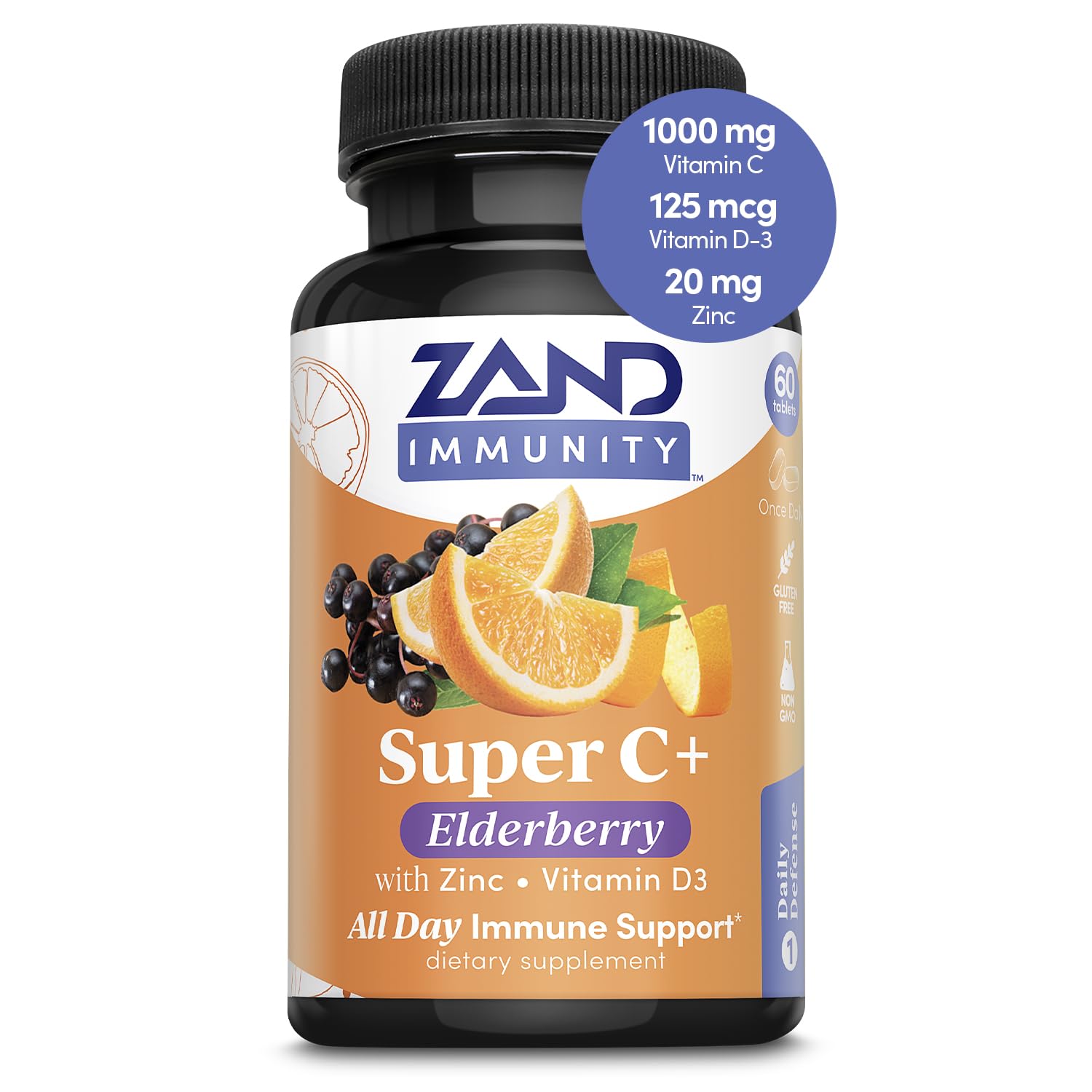 Foto 2 pulgar | Suplementos Zand Immunity Super C+ Con Saúco 60 Comprimidos - Venta Internacional.