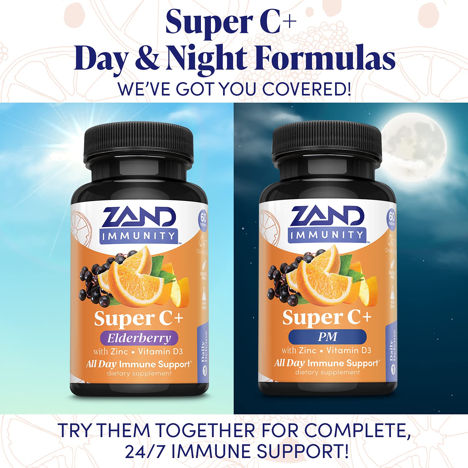 Foto 4 pulgar | Suplementos Zand Immunity Super C+ Con Saúco 60 Comprimidos - Venta Internacional.