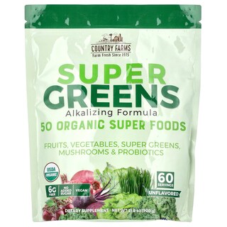 Foto 1 | Suplemento Alcalinizante Super Greens De Country Farms, 900 G - Venta Internacional.