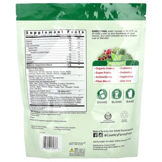 Foto 2 | Suplemento Alcalinizante Super Greens De Country Farms, 900 G - Venta Internacional.