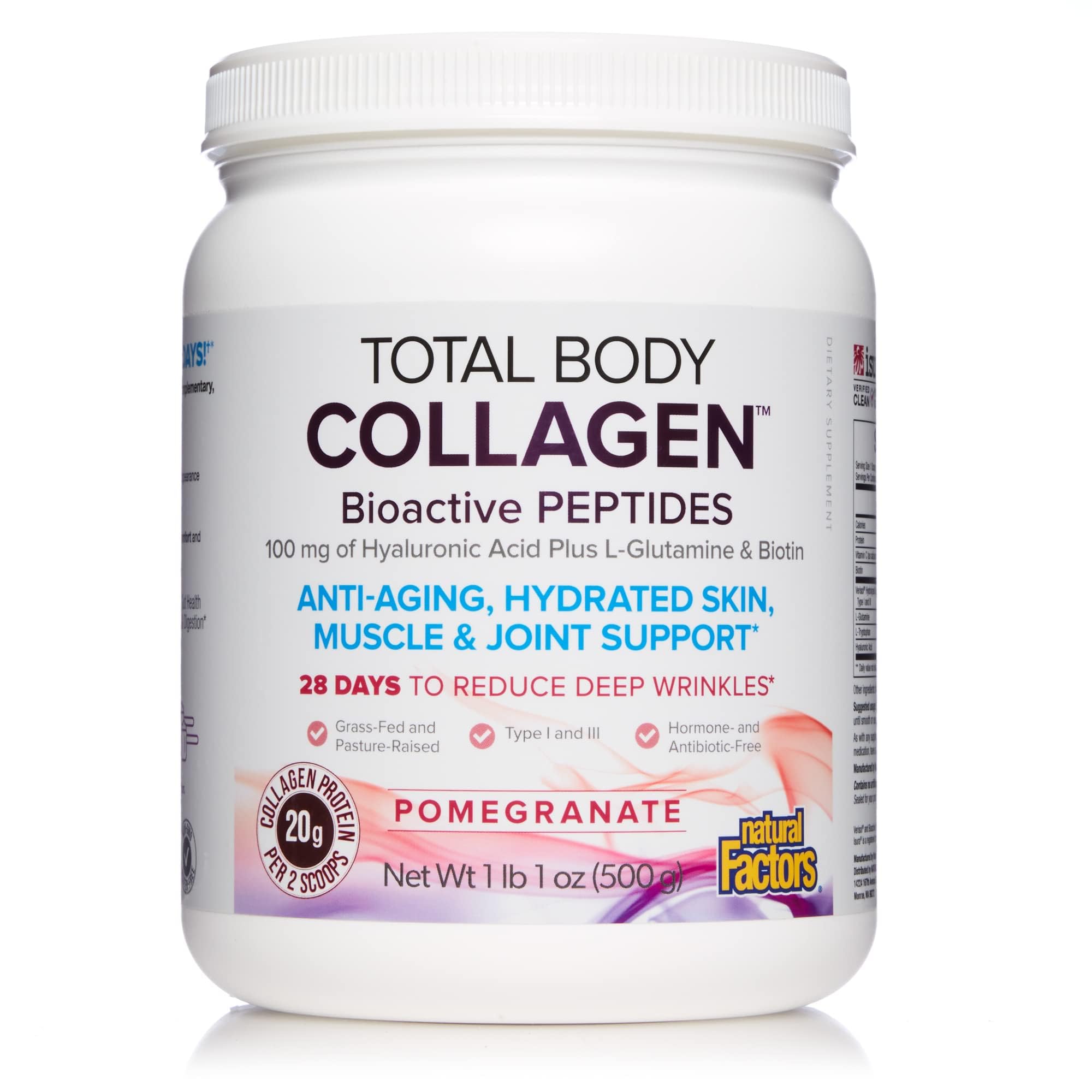 Foto 2 pulgar | Suplemento Natural Factors Total Body Collagen En Polvo De 500 G - Venta Internacional.