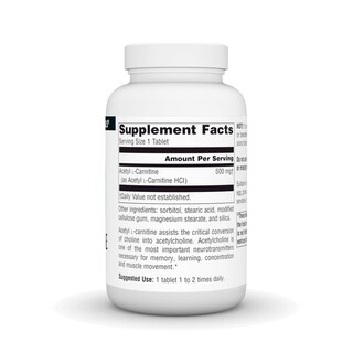Foto 2 | Acetil L-carnitina De Supplement Source Naturals, 500 Mg, 120 Comprimidos - Venta Internacional.