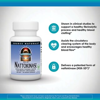 Foto 6 | Natokinasa Nsk-sd De Supplement Source Naturals 200 Mg 30 Cápsulas - Venta Internacional.