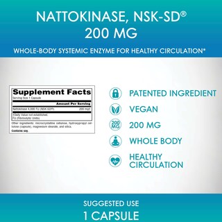 Foto 7 | Natokinasa Nsk-sd De Supplement Source Naturals 200 Mg 30 Cápsulas - Venta Internacional.