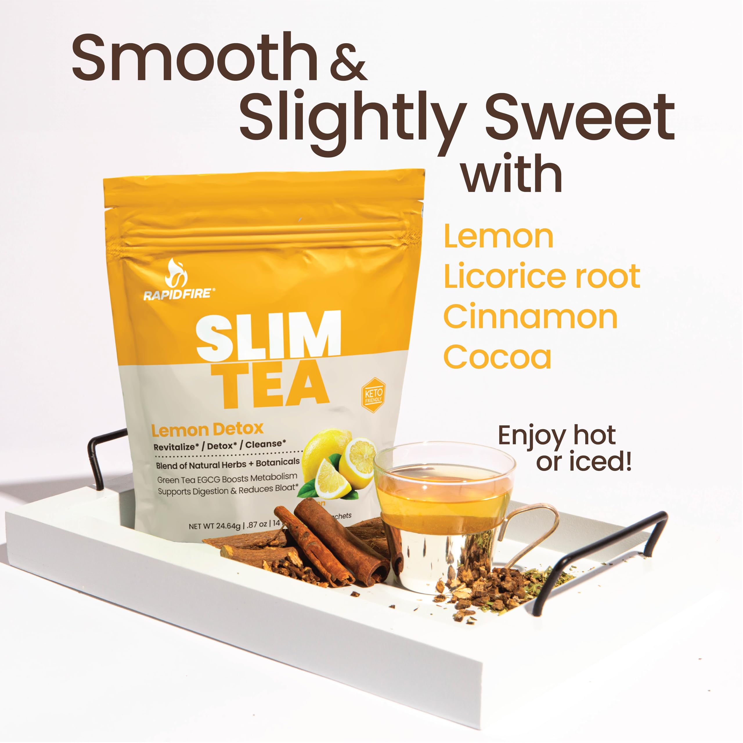 Foto 3 pulgar | Té Teatox Rapid Fire Slim Para 14 Días Con Sabor A Limón Y Hierbas - Venta Internacional.