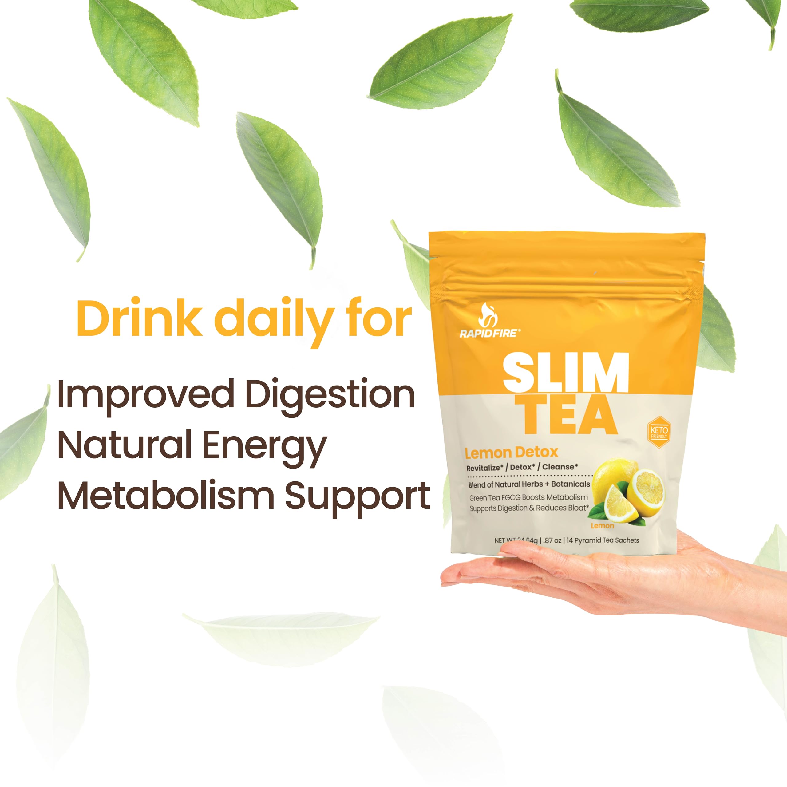 Foto 5 pulgar | Té Teatox Rapid Fire Slim Para 14 Días Con Sabor A Limón Y Hierbas - Venta Internacional.