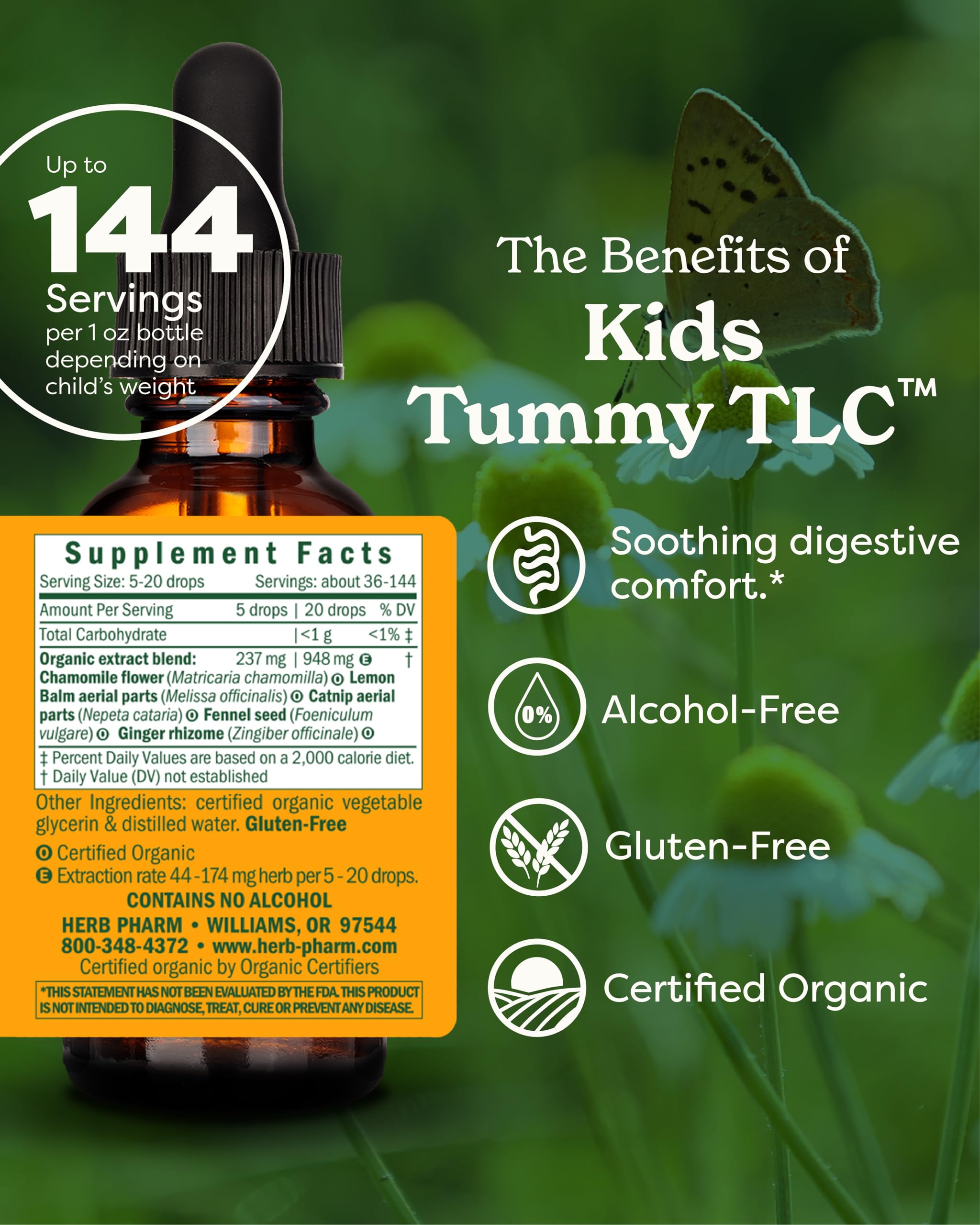 Foto 2 | Fórmula Herbal Líquida Herb Pharm Kids Tummy Tlc 30 Ml - Venta Internacional.