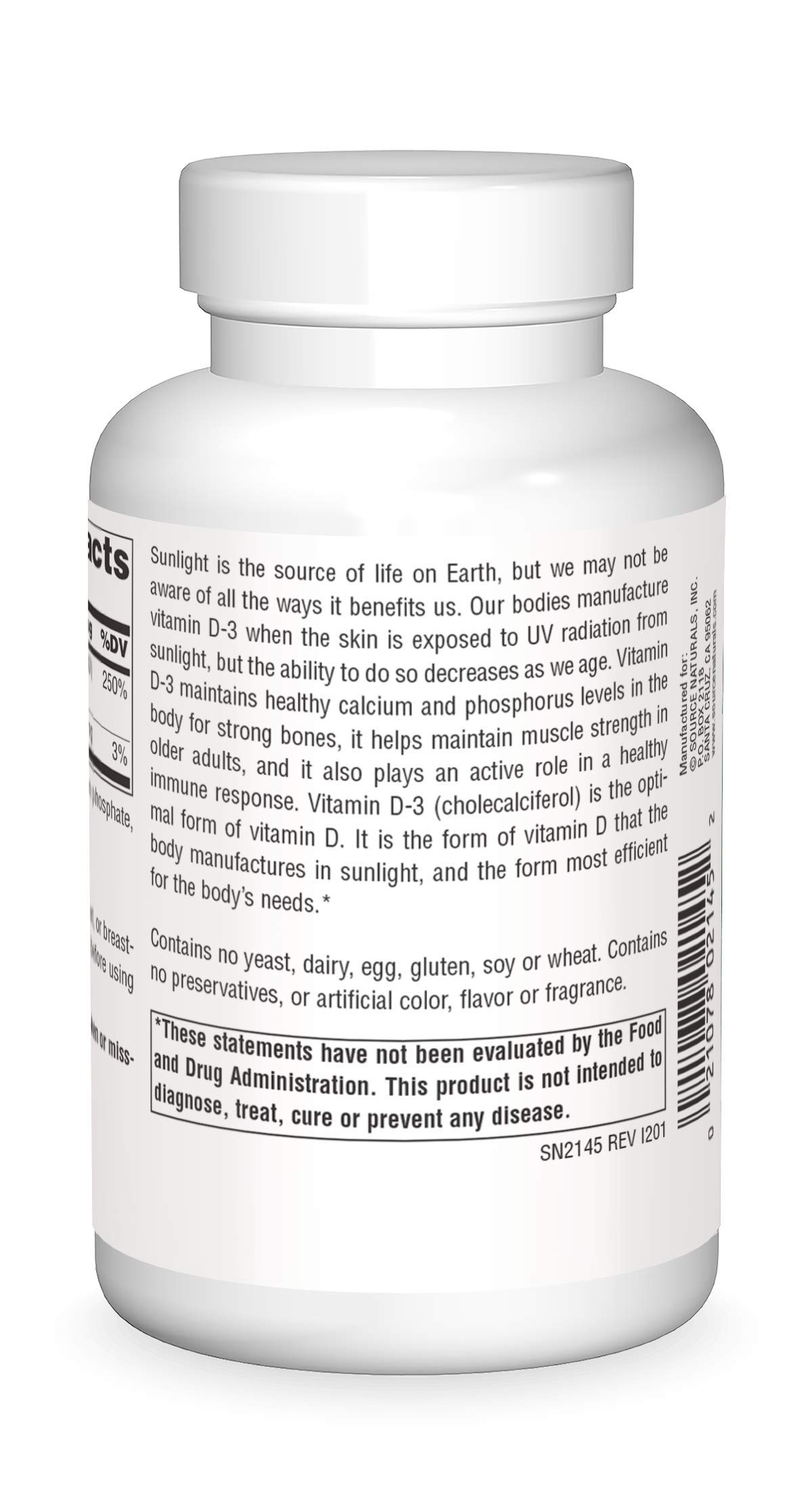 Foto 3 pulgar | Vitamina D-3 De Supplement Source Naturals, 2000 Ui, 200 Cápsulas - Venta Internacional.