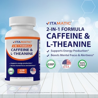 Foto 2 | Complemente 200 Mg De L-teanina Vitamática Con 100 Mg De Cafeína - Venta Internacional.