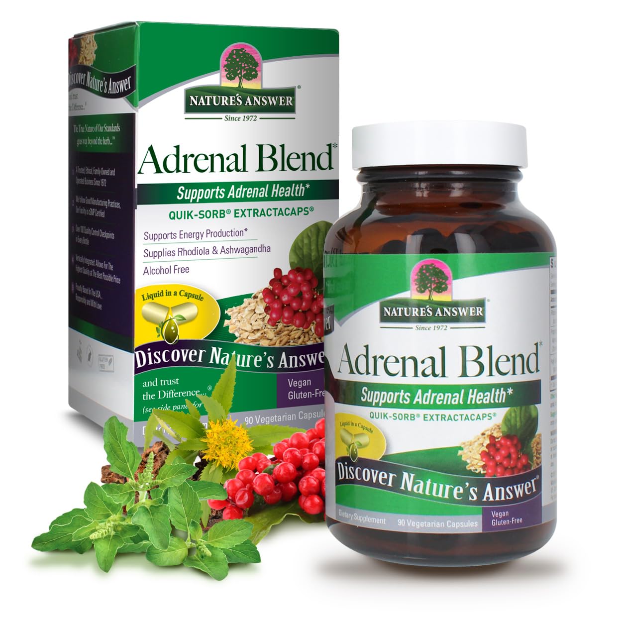 Foto 2 pulgar | Suplemento Nature's Answer Extracaps Adrenal Blend 90 Cápsulas - Venta Internacional.