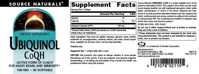 Foto 4 | Ubiquinol Coqh De Supplement Source Naturals, 100 Mg, 30 Cápsulas Blandas - Venta Internacional.