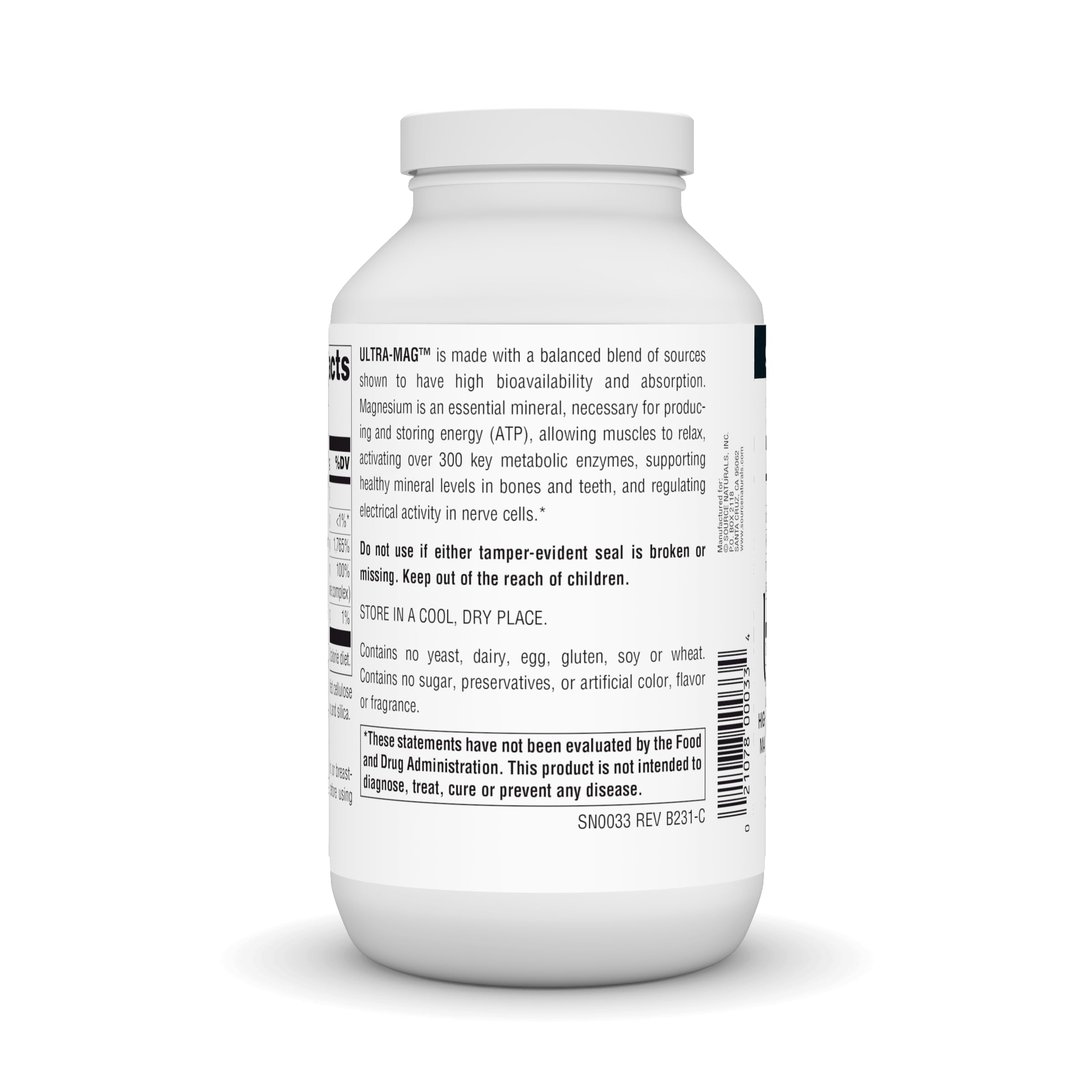Foto 4 pulgar | Supplement Source Naturals Ultra-mag De Alta Eficiencia 240 Comprimidos - Venta Internacional.